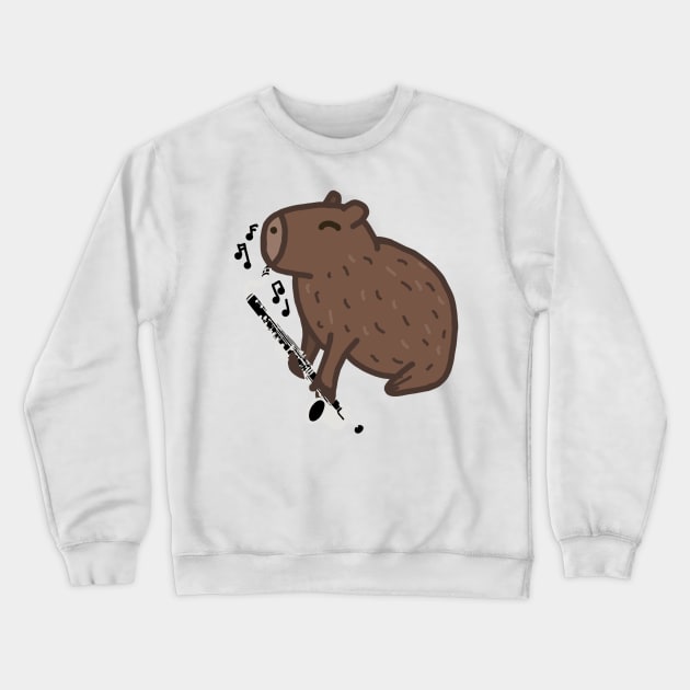 Bass Clarinet Capybara Crewneck Sweatshirt by Artstuffs121